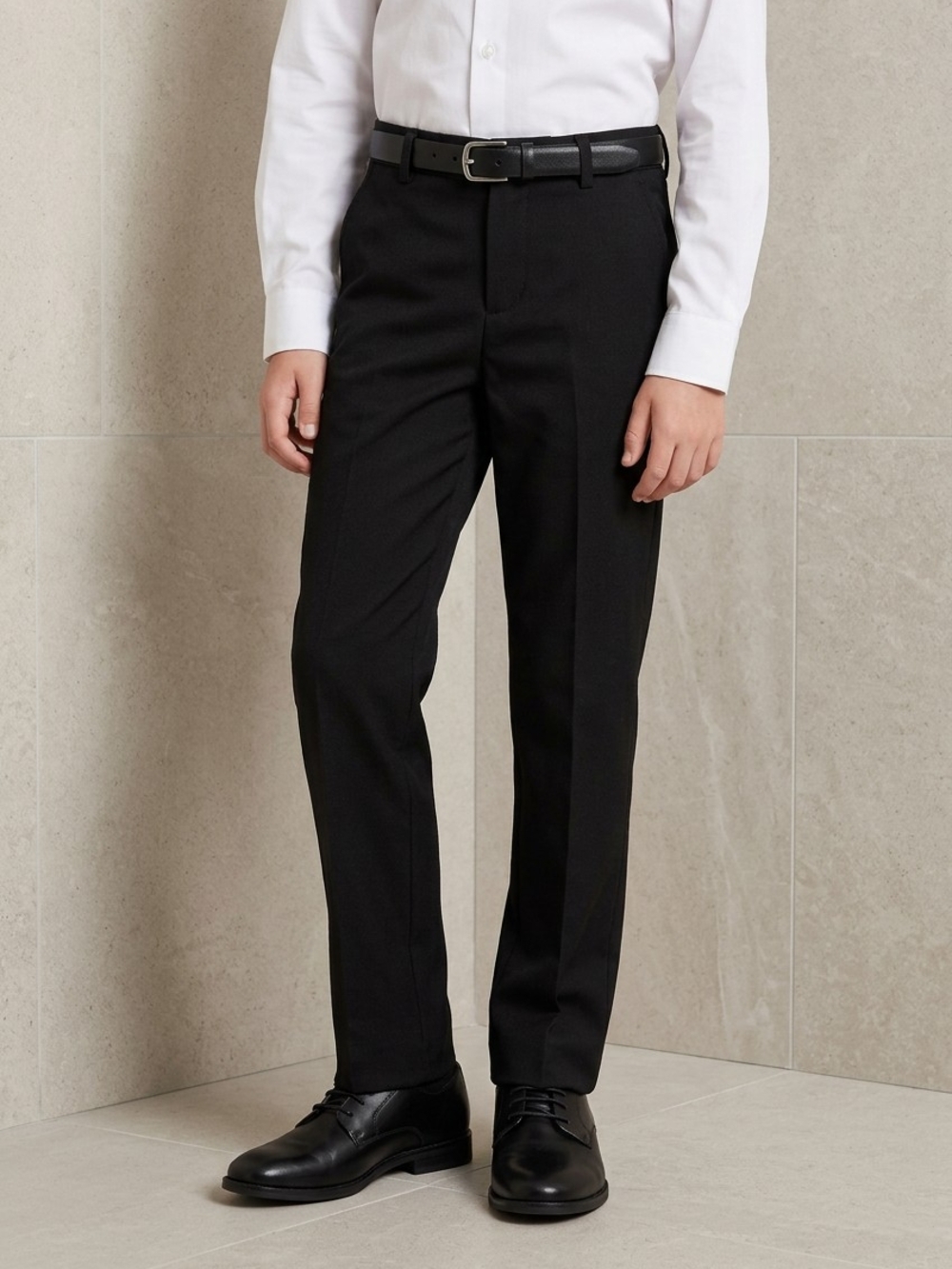 Van Heusen Flex Stretch Dress Pants Boys 12 Black Flat Front School Uniform